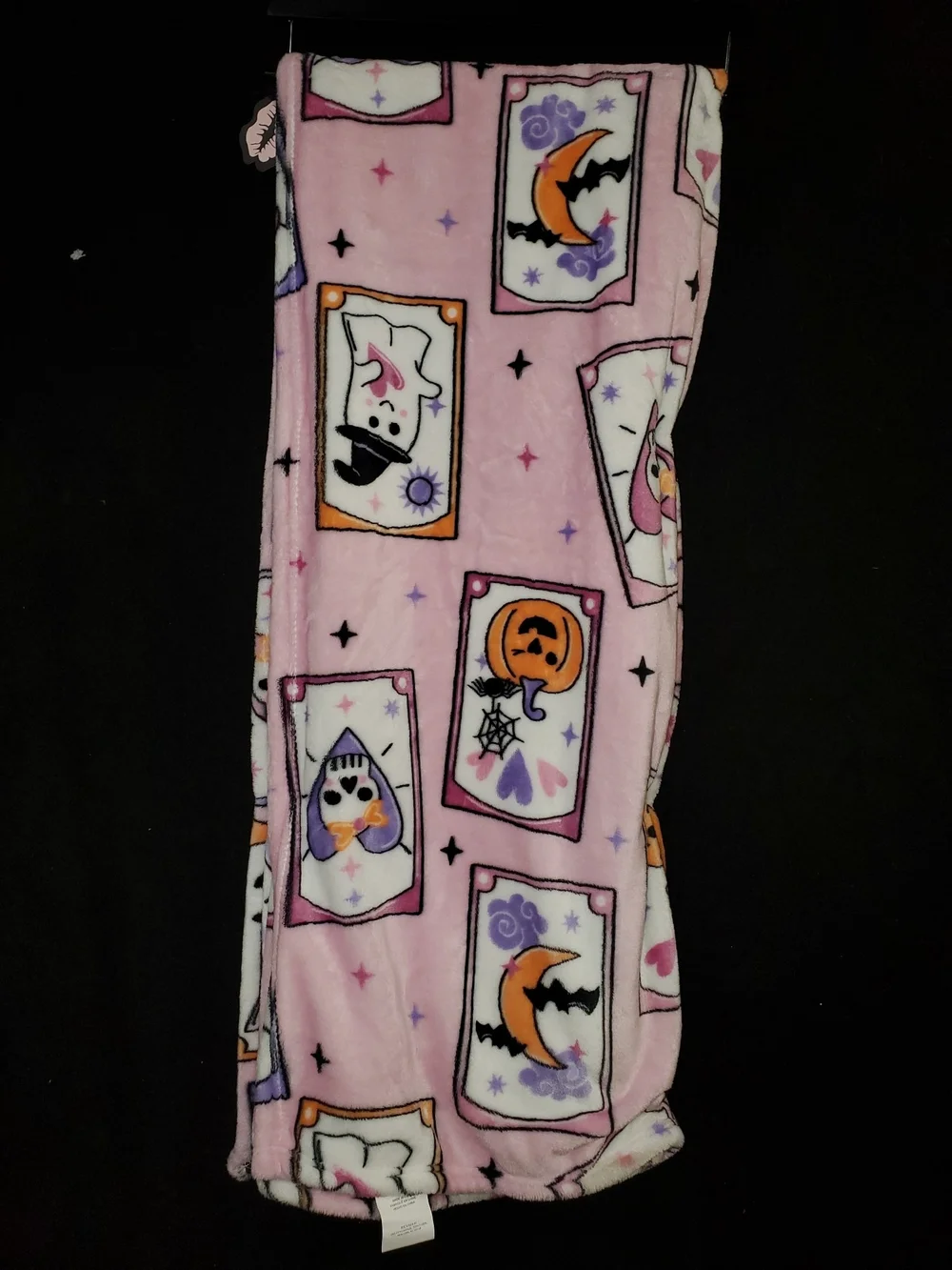 Betsey Johnson Pink Halloween Plush Throw with Purple and Orange Accents